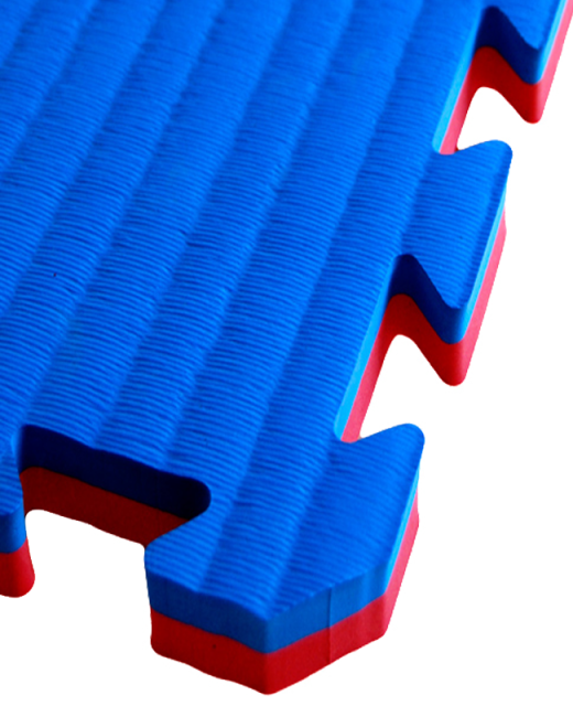 FW Kampfsportmatte Cushion 40mm 1x1m rot/blau Puzzle Wendematte 