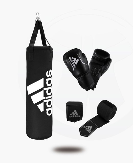 adidas Performance Boxing Set schwarz 18kg 80x30cm Boxsack + 12 oz Handschuhe adiBAC11KIT 