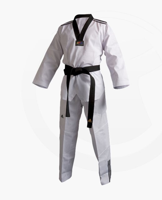 adidas Taekwondo Anzug Club 3 Streifen 170 schwarzes Revers adiTCB02 170