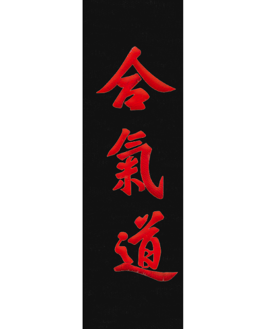 Stil Bestickung AIKIDO in japanischen Schriftzeichen ca. 10 x 3cm auf Gürtel oder Textil 