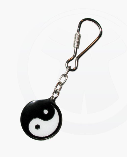 Schlüsselanhänger Yin Yang lackierte Metallplatte mit Keyring 
