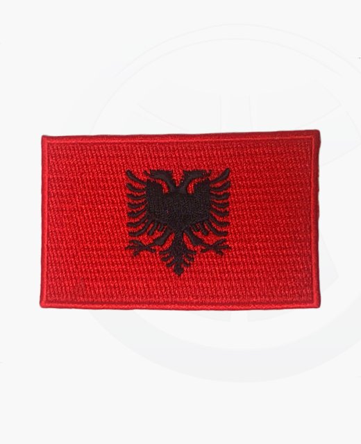 Aufnäher Stickabzeichen Albanien Flagge Gr. 8x5 