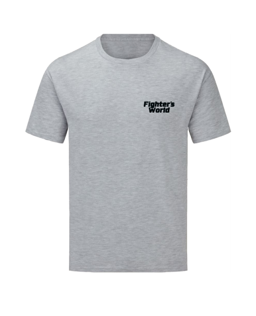 T-Shirt FIGHTERSWORLD Classic, L grau mit Bestickung L
