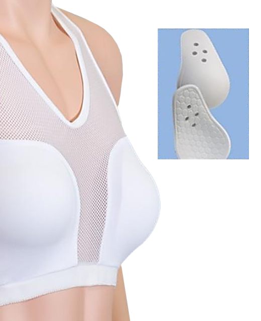 Damen Brustschutz SAFEGUARD komplett Set XL weiß XL