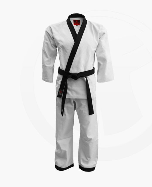FW Hapkido Anzug Diamond Grip 160 weiß korean Style schwarzes Revers 160cm