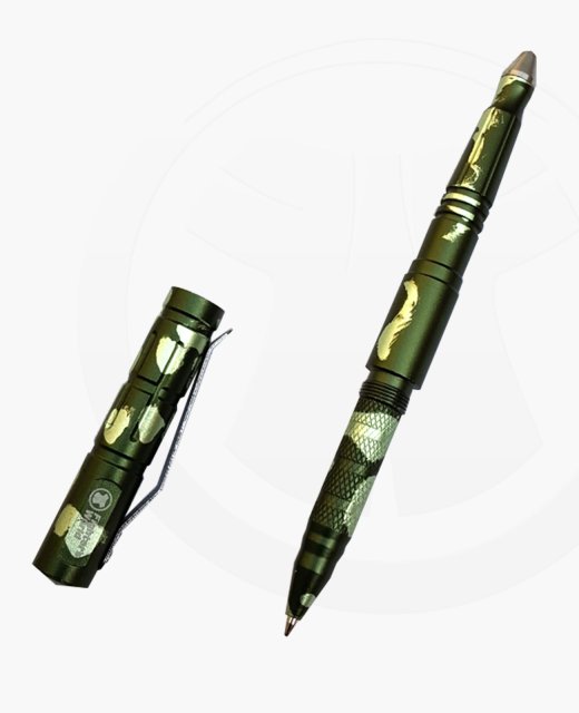 Fighter`s World Tactical Pen Glasbrecher, Drehverschluss  FW#44 olive/jungle green 