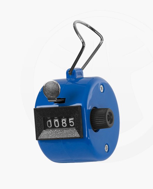 Handzähler Klick aus Kunststoff blau, mechanisch 