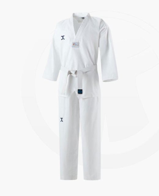 JCalicu CLUB Ribbed Uniform Gr.110  white Collar WTF approved JC-4002 110cm