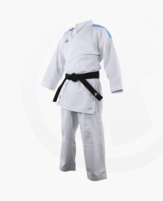 adidas K191SK Kumite Karate Anzug adiLight 150cm mit blauen Schulterstreifen 150