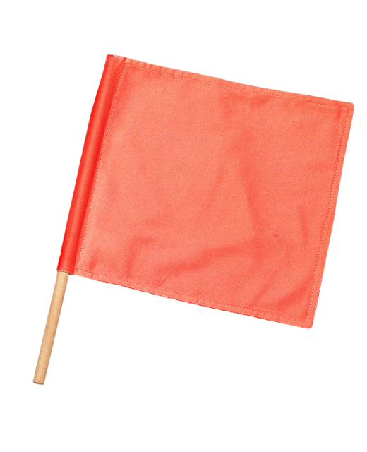 Kampfrichter Flagge rot ca. 45x30cm Fahne für Punkterichter mit Holzstock 