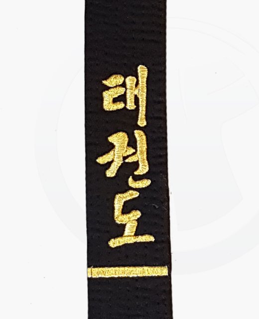 Stil Bestickung TAEKWONDO in koreanischen Schriftzeichen ca. 10 x 3cm auf Gürtel oder Textil 
