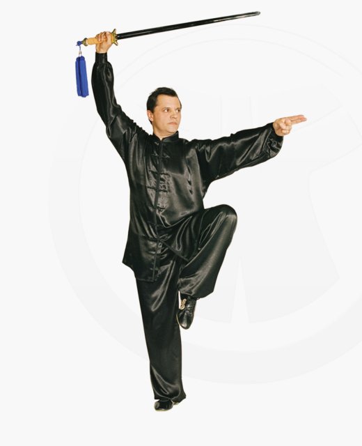 Kung Fu/ Tai Chi Anzug schwarz Satin 
